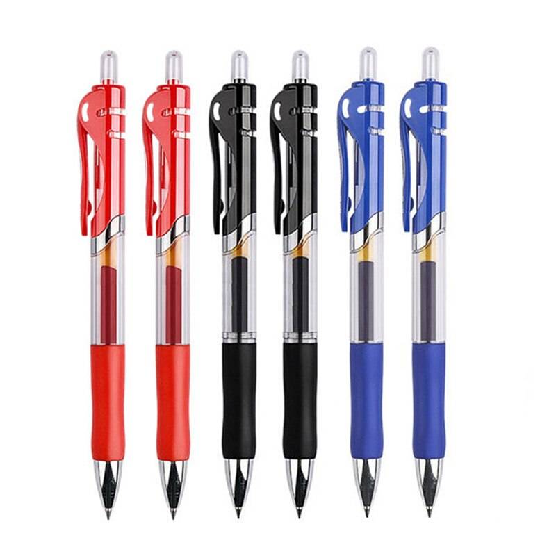 Retractable Black Red Blue Gel Ink Pens Set