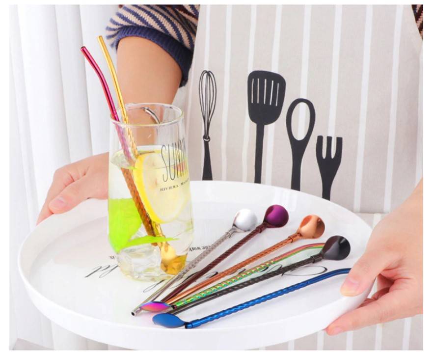 Twisted Cocktail Straws 2 Pcs Set
