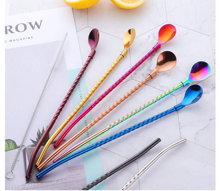 Twisted Cocktail Straws 2 Pcs Set