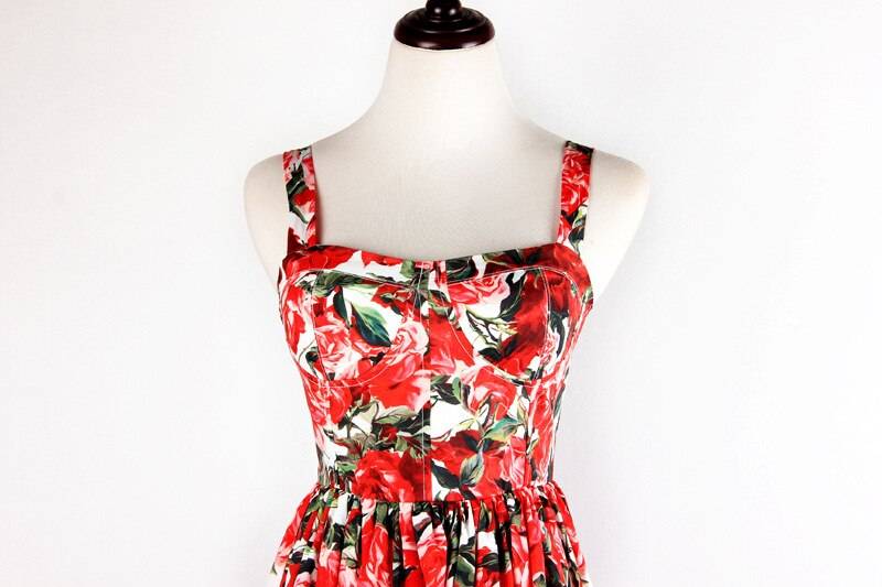 Women's Red Roses Dress