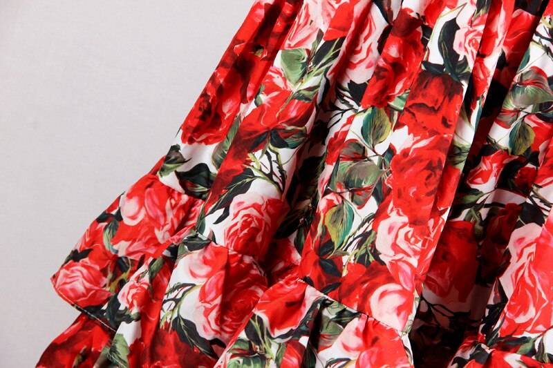 Women's Red Roses Dress
