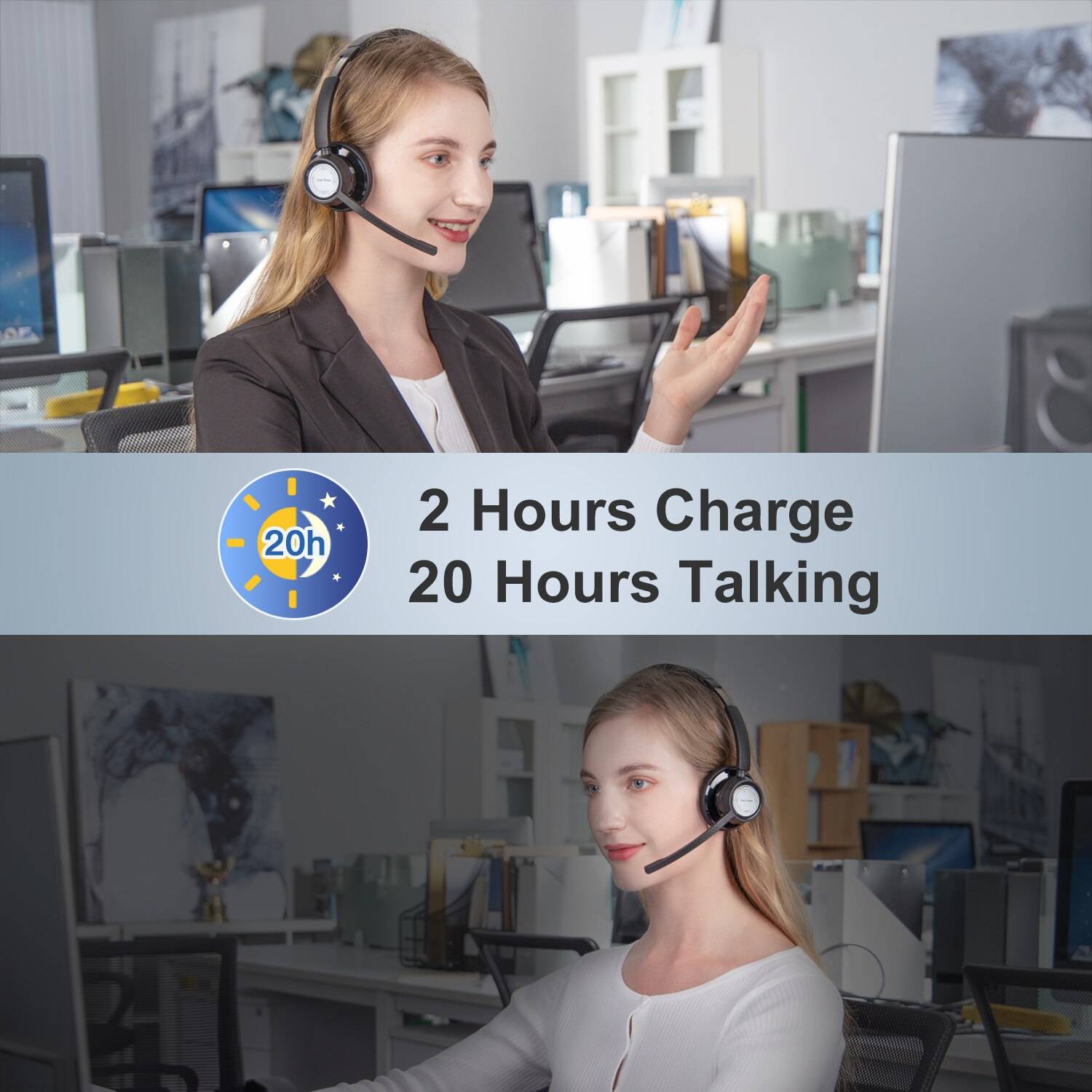 Link Dream Bluetooth Headphones V5.0 BH60 Headset CVC8.0 Noise Reduction 20Hrs Talktime Wireless Lightweight Headphone with Mic